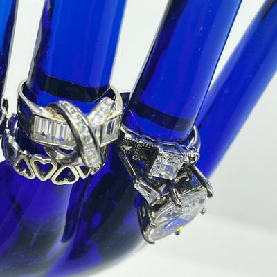 LOT 218J: Sterling Ring Collection-31.6 GTW-Sizes Vary From 5-9