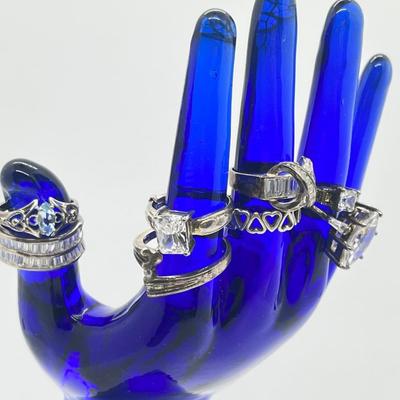 LOT 218J: Sterling Ring Collection-31.6 GTW-Sizes Vary From 5-9