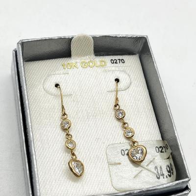 LOT 219J: 10K Yellow Gold Earrings-.99 GTW