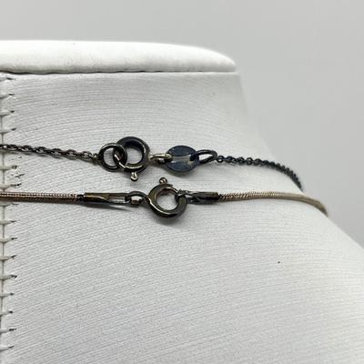 LOT 223J: Two Sterling Necklaces with Pendants-11 Grams