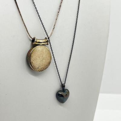 LOT 223J: Two Sterling Necklaces with Pendants-11 Grams