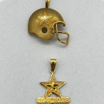 LOT 224J: 14K Yellow Gold Dallas Cowboys Charms-2.92 Grams
