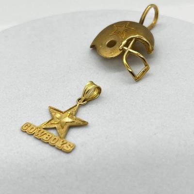 LOT 224J: 14K Yellow Gold Dallas Cowboys Charms-2.92 Grams