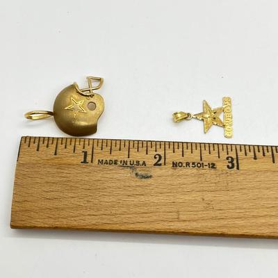 LOT 224J: 14K Yellow Gold Dallas Cowboys Charms-2.92 Grams