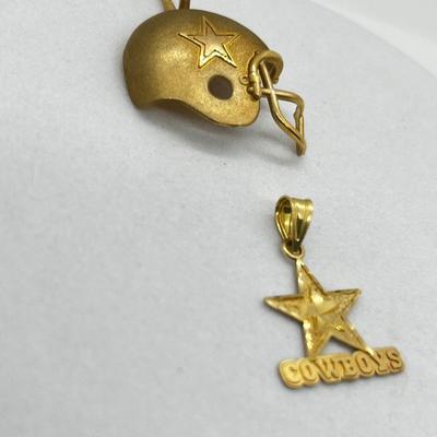 LOT 224J: 14K Yellow Gold Dallas Cowboys Charms-2.92 Grams
