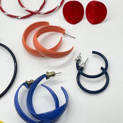 LOT 226J: Large Collection of Brightly Colored Retro Earrings