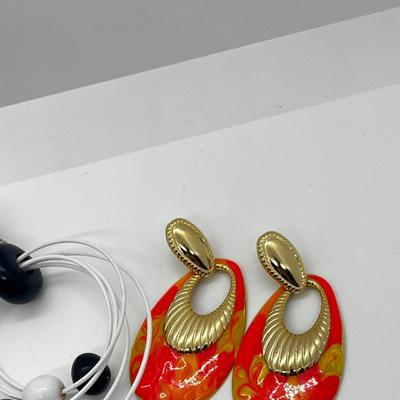LOT 226J: Large Collection of Brightly Colored Retro Earrings