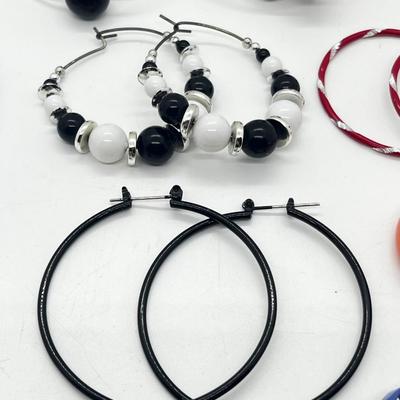 LOT 226J: Large Collection of Brightly Colored Retro Earrings