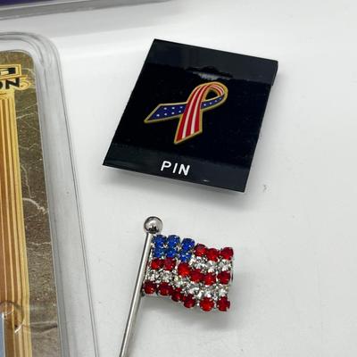 LOT 228J: Olympic and American Flag Pin Collection