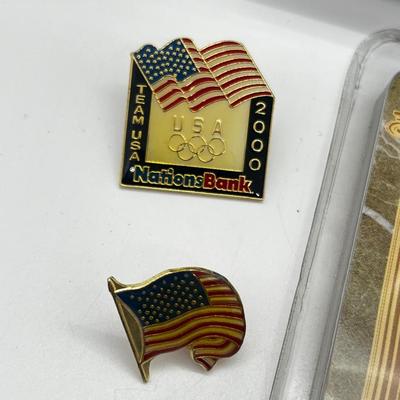 LOT 228J: Olympic and American Flag Pin Collection