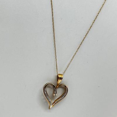LOT 229J: 10K Yellow Gold 18" Chain with Heart Pendant-2.37 GTW