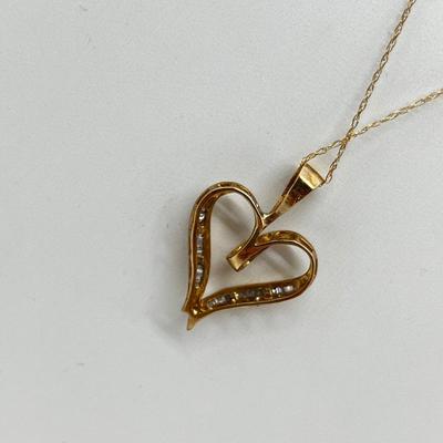 LOT 229J: 10K Yellow Gold 18" Chain with Heart Pendant-2.37 GTW