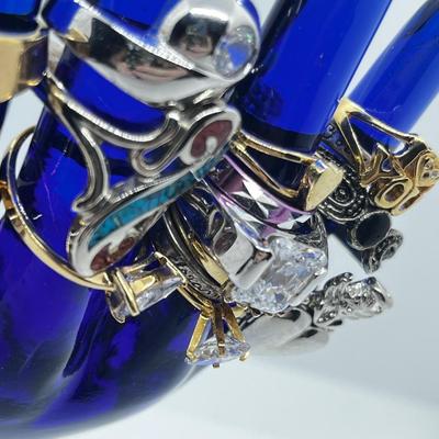 LOT 232J: Large Collection of Costume Rings Sizes 6-9