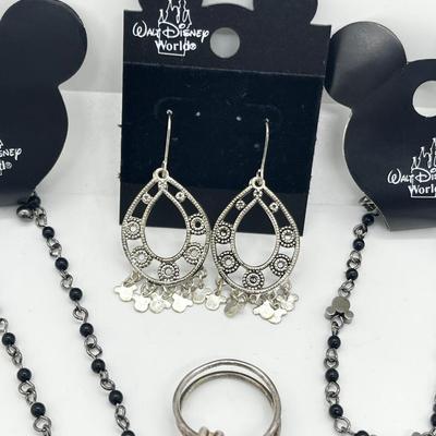 LOT 235J: Disney Jewelry Collection Including Sterling Rings Sizes 5-6-8