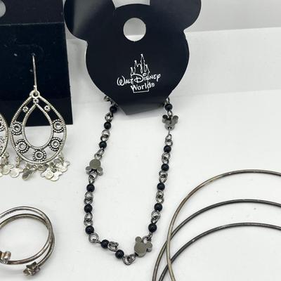 LOT 235J: Disney Jewelry Collection Including Sterling Rings Sizes 5-6-8