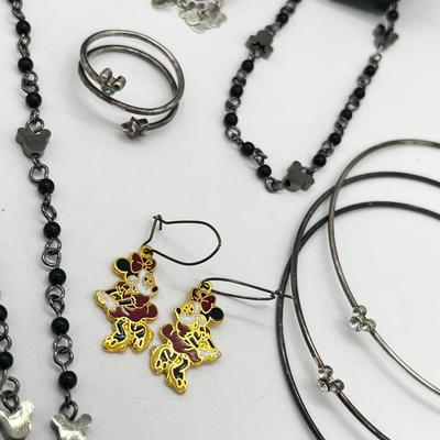 LOT 235J: Disney Jewelry Collection Including Sterling Rings Sizes 5-6-8