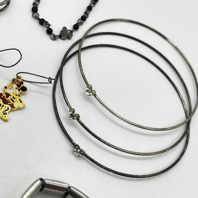 LOT 235J: Disney Jewelry Collection Including Sterling Rings Sizes 5-6-8