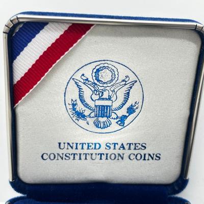 LOT 235J: 1987 US Constitution Silver Dollar Proof Coin-One Ounce .90 Silver