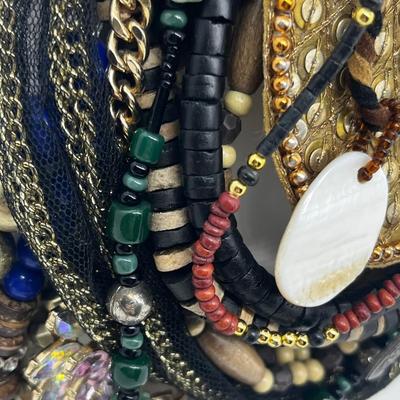 LOT 237J: Unique Funky Necklace Collection + Turquoise Beaded Bracelet