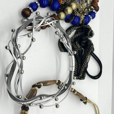 LOT 237J: Unique Funky Necklace Collection + Turquoise Beaded Bracelet