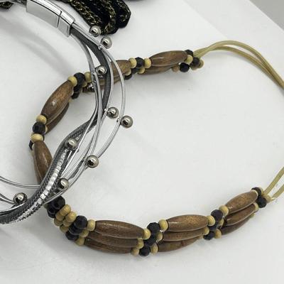 LOT 237J: Unique Funky Necklace Collection + Turquoise Beaded Bracelet