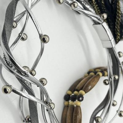 LOT 237J: Unique Funky Necklace Collection + Turquoise Beaded Bracelet