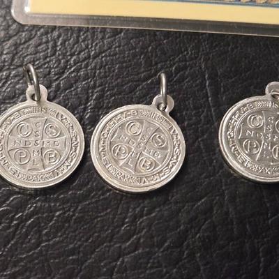 Religious Pendants (3) and Card
