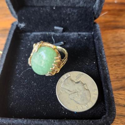 Handcrafted Jade Cabochon Ring