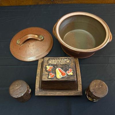 Treasure Craft Cheese Dish, Shakers and DRG Casserole Dish