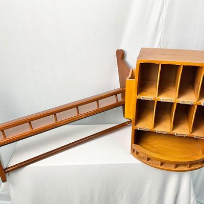 Lot P 644 Vintage Gramata House Your Mail, Wooden Organizer & Vintage Two Tier Wall Shelf/Blanket Rack