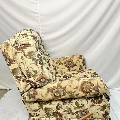 Lot P 649 Tan/Floral Reclining, Swivel/Rocking Chair