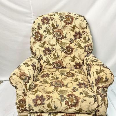 Lot P 649 Tan/Floral Reclining, Swivel/Rocking Chair