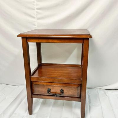 Lot P 651 Beautiful Pier 1 Imports Dual Level End Table/Nightstand with Single Drawer
