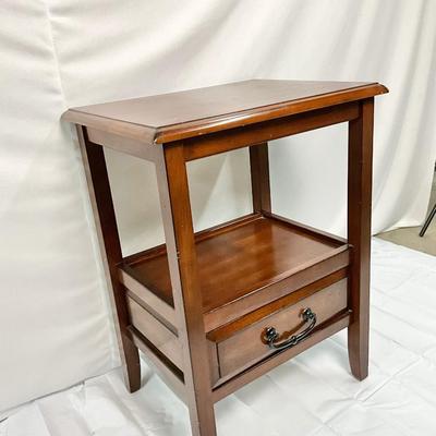 Lot P 651 Beautiful Pier 1 Imports Dual Level End Table/Nightstand with Single Drawer