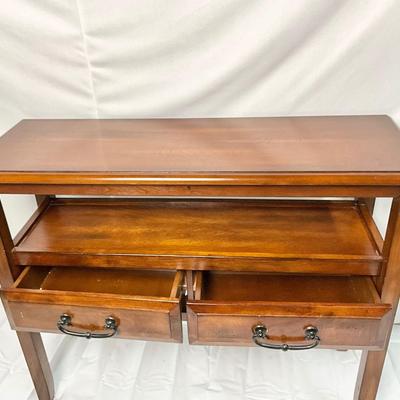 Lot P 652 Beautiful Pier 1 Imports Dual Level Console/Sofa Table with Two Drawers