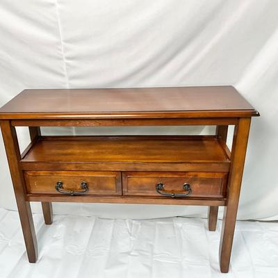 Lot P 652 Beautiful Pier 1 Imports Dual Level Console/Sofa Table with Two Drawers