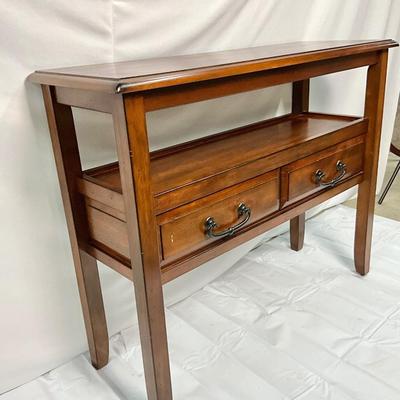 Lot P 652 Beautiful Pier 1 Imports Dual Level Console/Sofa Table with Two Drawers