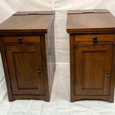 Lot P 654 Pair of Laflorn Chair Side End Tables with USB Ports & Outlets