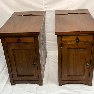 Lot P 654 Pair of Laflorn Chair Side End Tables with USB Ports & Outlets