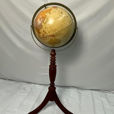 Lot P 658 Vintage The Classica from CRAM Globe with Wooden Base & Brass Details