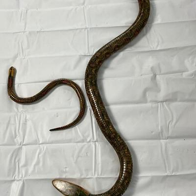 Lot P 659 Pair of Vintage Flexible Wooden Snakes