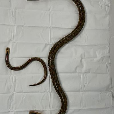 Lot P 659 Pair of Vintage Flexible Wooden Snakes