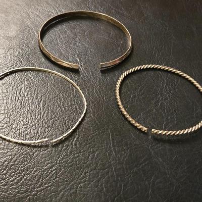 (3) Sterling Silver Bangles