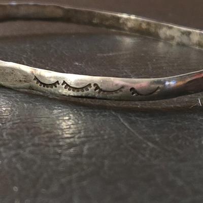 Sterling Silver Native American Bangle & Silverplate Bangle