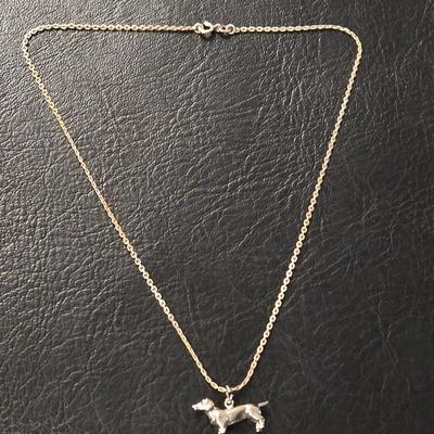 Sterling Silver Necklace with Dachshund Pendant