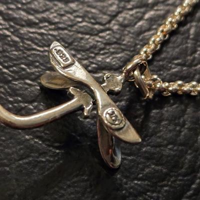 Sterling Silver Necklace with a Dragonfly Pendant