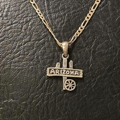 Sterling Silver Necklace with an Arizona Pendant