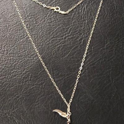 Sterling Silver Necklace with Skier Pendant