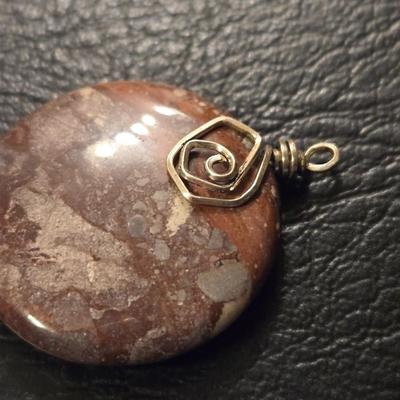 Sterling Silver Wrapped Stone Pendant