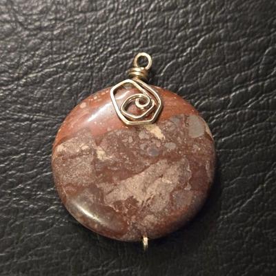 Sterling Silver Wrapped Stone Pendant
